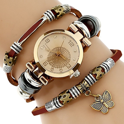 

Women's Ladies Bracelet Watch Wrap Bracelet Watch Analog Quartz Wrap Elegant Water Resistant / Waterproof Creative / One Year / Stainless Steel / Quilted PU Leather