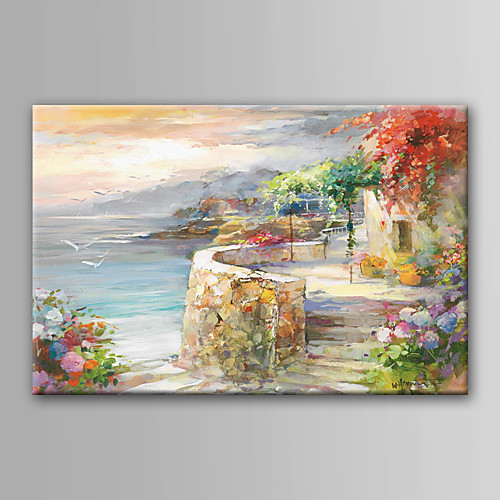 

Oil Painting Hand Painted Horizontal Landscape Modern Contemporary Rolled Canvas (No Frame)