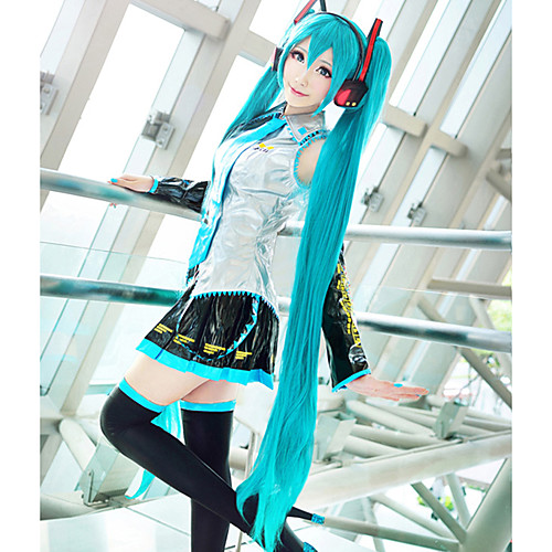 

Vocaloid Hatsune Miku Cosplay Wigs Women's With 2 Ponytails 48 inch Heat Resistant Fiber Black Dark Green Yellow Anime