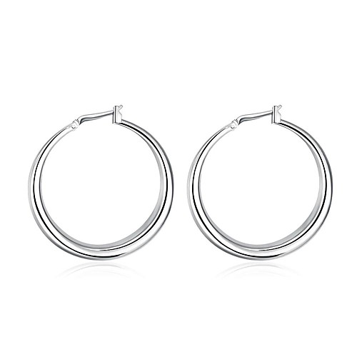 

Women's Hoop Earrings Machete Ladies Simple Euramerican Small Silver Plated Earrings Jewelry Silver For Daily