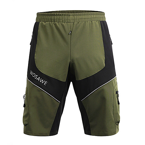 

WOSAWE Men's Cycling MTB Shorts Bike Baggy Shorts MTB Shorts Pants Reflective Strips Sports Polyester Army Green Mountain Bike MTB Road Bike Cycling Clothing Apparel Advanced Relaxed Fit Bike Wear