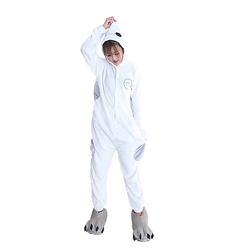 

Adults' Kigurumi Pajamas Cartoon White Max Onesie Pajamas Flannel Fabric Cosplay For Men and Women Animal Sleepwear Cartoon Festival / Holiday Costumes