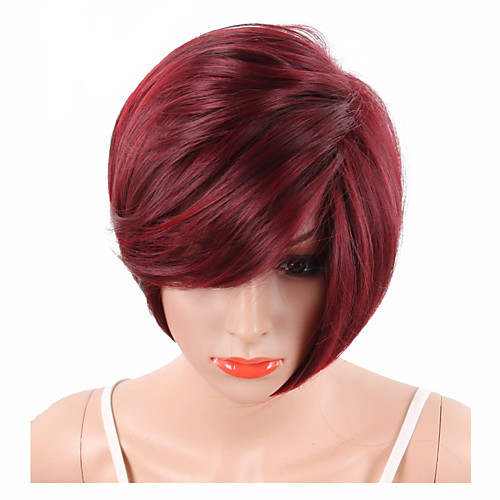 

Synthetic Wig Wavy Natural Wave Natural Straight Natural Wave Wavy Wig Short Watermelon Red Synthetic Hair Red