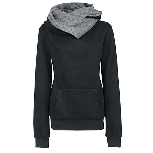 

Women's Pullover Hoodie Sweatshirt Color Block Going out Chic & Modern Hoodies Sweatshirts Slim Yellow print Black Blue