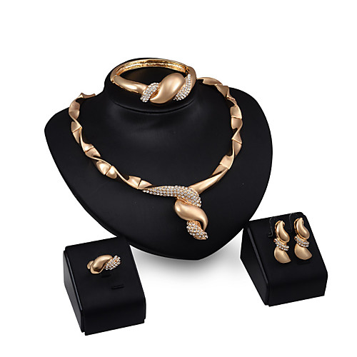 

Women's Pendant Necklace Personalized Fashion Rhinestone Gold Plated Earrings Jewelry Gold For Party Evening Party Date