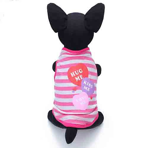 

Cat Dog Shirt / T-Shirt Stripes Heart Cosplay Wedding Dog Clothes Puppy Clothes Dog Outfits Purple Pink Costume for Girl and Boy Dog Cotton XS S M L