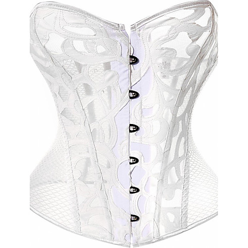 

Women's Hook & Eye Overbust Corset - Solid Colored White S M L