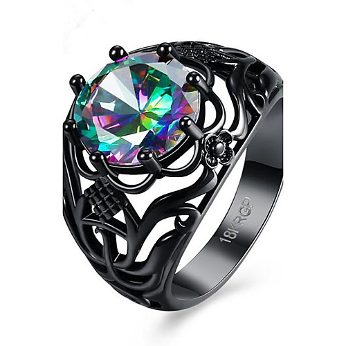

Women's Ring AAA Cubic Zirconia RGB Alloy Ladies Fashion Party Gift Jewelry Flower