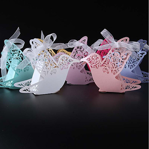 

Pearl Paper Favor Holder with Ribbons Favor Boxes - 50