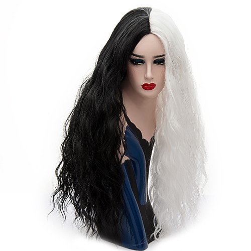 

Synthetic Wig Loose Wave Kardashian Loose Wave Wig Long Black / White Synthetic Hair Women's Black White