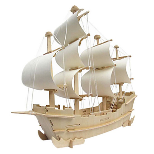 

3D Puzzle Jigsaw Puzzle Wooden Model Warship Famous buildings House Wooden Natural Wood Unisex Toy Gift