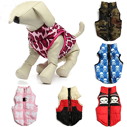 

Cat Dog Coat Vest Puppy Clothes Skull Camo / Camouflage Casual / Daily Keep Warm Outdoor Winter Dog Clothes Puppy Clothes Dog Outfits Camouflage Color Red / White Red Costume for Girl and Boy Dog
