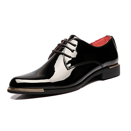 

Men's Oxfords Dress Shoes Derby Shoes Business Classic Daily Party & Evening Office & Career Patent Leather Non-slipping Wear Proof White Black Red Fall Spring / Lace-up / EU42