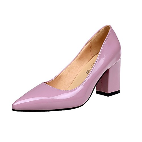 

Women's Heels Block Heel Pointed Toe Comfort Dress PU Summer White Black Red / 2-3