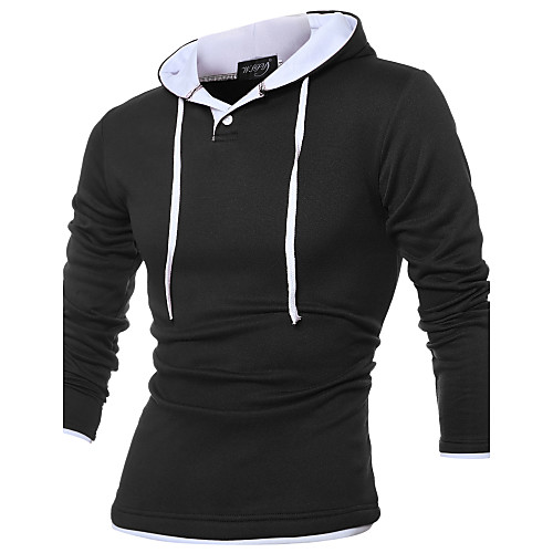 

Men's Plus Size Hoodie Solid Colored Hooded Sports Running Streetwear Punk & Gothic Hoodies Sweatshirts Long Sleeve White Black Blue / Fall / Winter
