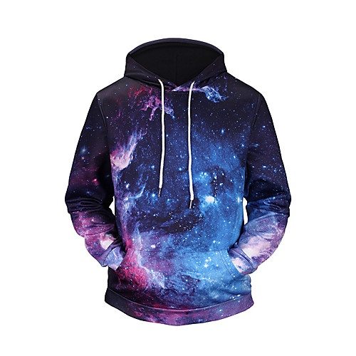 

Men's Hoodie Optical Illusion Hooded Daily Going out Weekend Active Hoodies Sweatshirts Long Sleeve Slim Navy Blue / Fall
