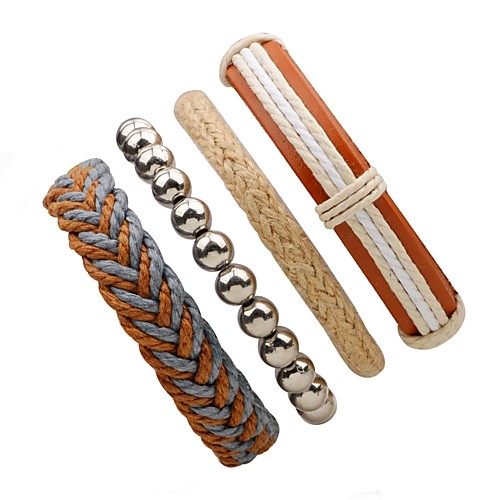 

Men's Women's Wrap Bracelet Leather Bracelet Twisted woven Personalized Paracord Bracelet Jewelry Beige For Street Going out