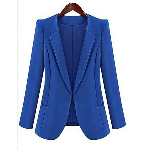

Women's Blazer Solid Colored Simple Cotton Daily Normal Coat Tops Black