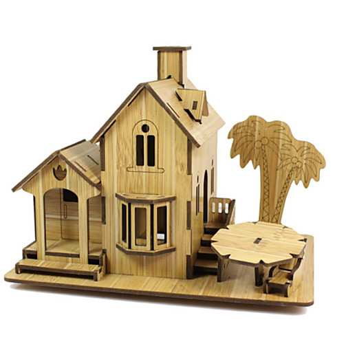 

3D Puzzle Jigsaw Puzzle Famous buildings House Wooden Natural Wood Unisex Toy Gift