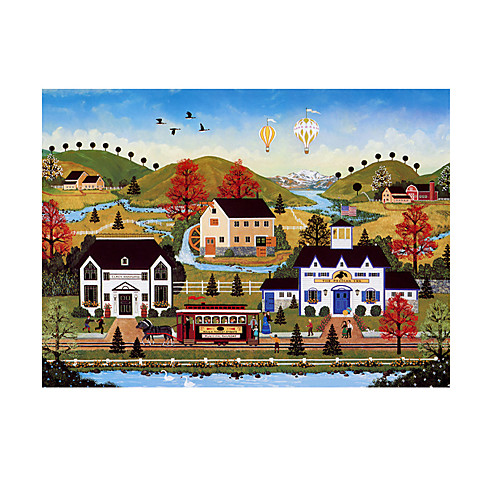 

1000 pcs Country Jigsaw Puzzle Adult Puzzle Jumbo Wooden City View Adults' Toy Gift