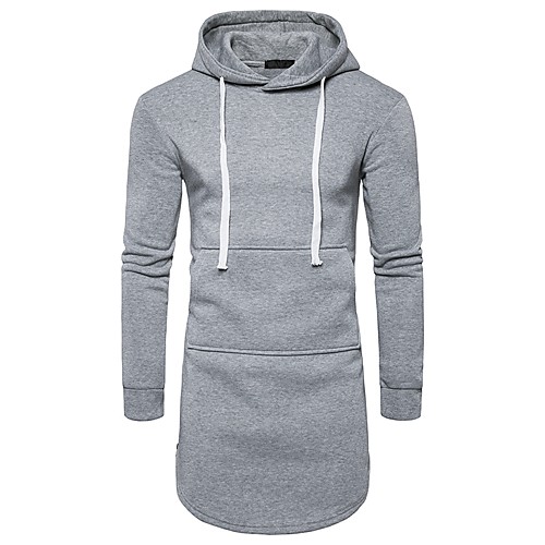 

Men's Hoodie Solid Colored Hooded Daily Weekend Basic Hoodies Sweatshirts Long Sleeve Slim Black Blue Wine / Fall / Winter