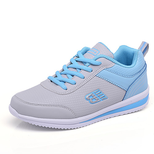 

Women's Athletic Shoes Platform Round Toe Lace-up Leatherette Comfort Walking Shoes Spring / Fall Black / Gray / Blue / EU39