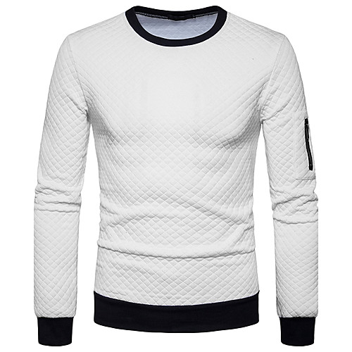 

Men's Sweatshirt Solid Colored Round Neck Daily Basic Hoodies Sweatshirts Long Sleeve White Black Dark Gray / Fall / Winter