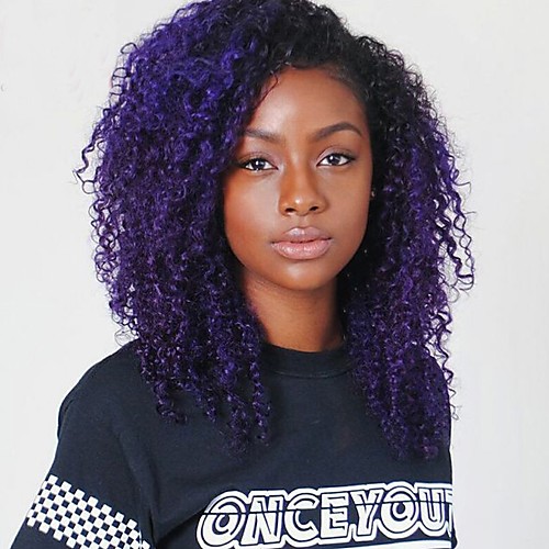 

Synthetic Wig Curly Curly Wig Medium Length Purple Synthetic Hair Women's Ombre Hair Gray