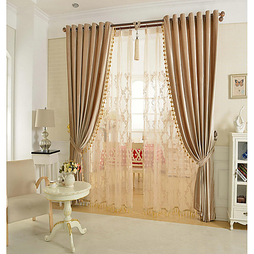 

Glam Blackout Curtains Drapes Two Panels Living Room