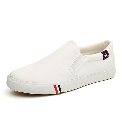 

Men's Comfort Shoes Spring / Fall Sporty / Casual Daily Outdoor Loafers & Slip-Ons Canvas Wear Proof White / Black / Blue Striped / EU40