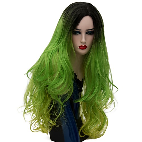 

Cosplay Costume Wig Synthetic Wig Natural Wave Natural Wave Wig Long Green Synthetic Hair Women's Ombre Hair Green