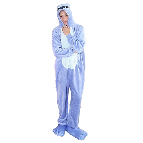 

Adults' Lolita Shoes Kigurumi Pajamas with Slippers Cartoon Blue Monster Onesie Pajamas Flannel Fabric Blue / Pink Cosplay For Men and Women Animal Sleepwear Cartoon Festival / Holiday Costumes