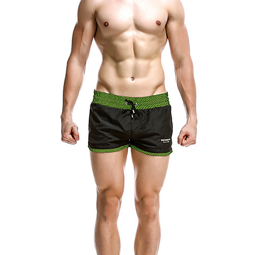 

Men's Bottoms Swimsuit Color Block Black Blue Army Green Gray Swimwear Bathing Suits