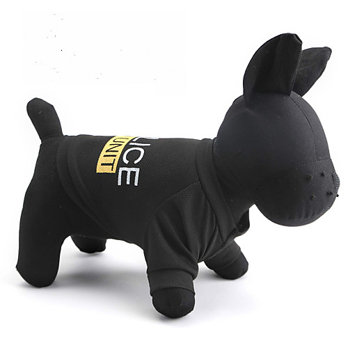 

Cat Dog Shirt / T-Shirt Dog Clothes Black Costume Terylene Police / Military Letter & Number XS S M L XL XXL