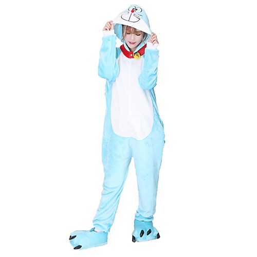 

Adults' Kigurumi Pajamas with Slippers Cat Onesie Pajamas Flannel Fabric Cosplay For Men and Women Animal Sleepwear Cartoon Festival / Holiday Costumes