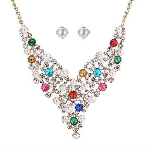 

Women's Pearl Stud Earrings Necklace Ladies Fashion Imitation Pearl Earrings Jewelry Rainbow / Blue For Wedding Party Birthday Gift