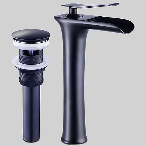 

Faucet Set - Waterfall Black Oxide Finish Deck Mounted Single Handle One HoleBath Taps