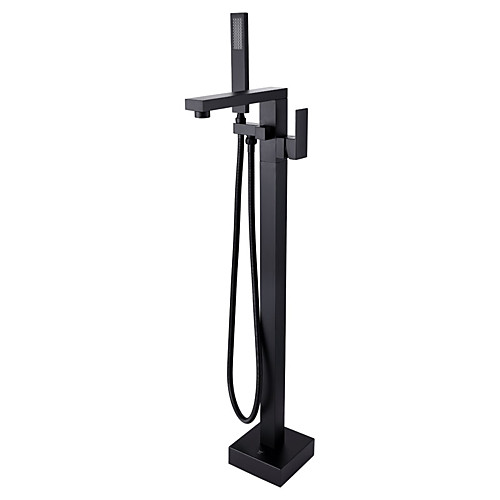 

Bathtub Faucet - Contemporary Oil-rubbed Bronze Free Standing Ceramic Valve Bath Shower Mixer Taps