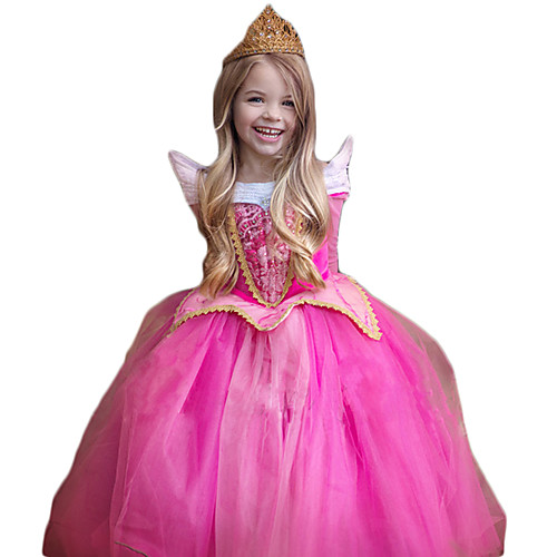 

Princess Cosplay Costume Kid's Christmas Children's Day New Year Festival / Holiday Polyester Rose Carnival Costumes Sparkling Glitter Lace
