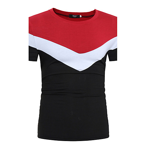 

Men's T shirt Solid Colored Short Sleeve Daily Tops Cotton Black Light gray