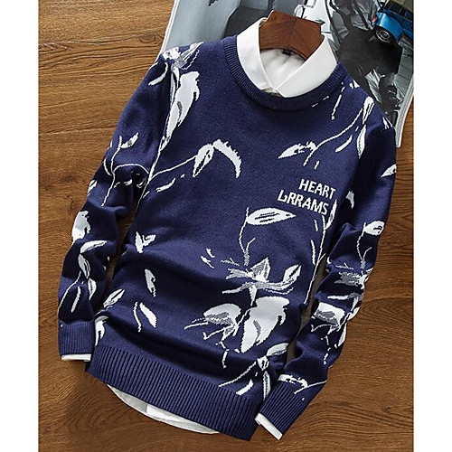 

Men's Casual Print Solid Colored Pullover Cotton Long Sleeve Regular Sweater Cardigans Round Neck Fall Winter Black Wine Light gray