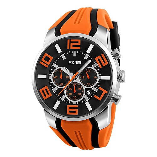 

Men's Sport Watch Military Watch Wrist Watch Japanese Quartz Silicone Black / Blue / Red 50 m Water Resistant / Waterproof Calendar / date / day Creative Analog Classic Casual Bangle Fashion - Red