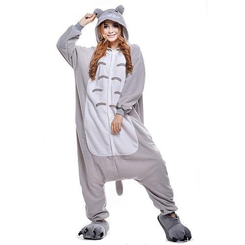 

Adults' Kigurumi Pajamas Cat Animal Onesie Pajamas Polar Fleece Gray Cosplay For Men and Women Animal Sleepwear Cartoon Festival / Holiday Costumes