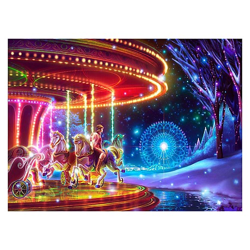 

1000 pcs Carousel Cartoon Star Jigsaw Puzzle Adult Puzzle Jumbo Wooden Adults' Toy Gift