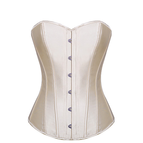 

Women's Cotton Hook & Eye Overbust Corset - Solid Colored Black Beige XXL XXXL XXS
