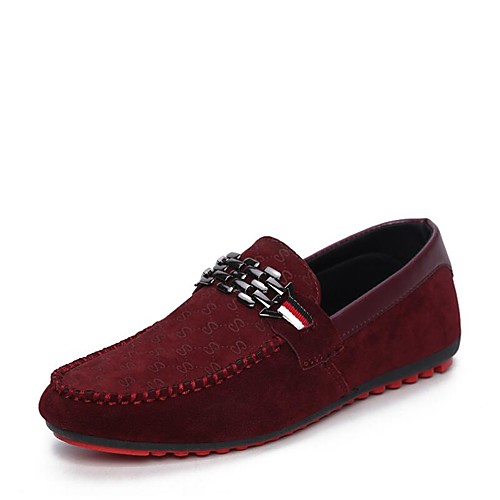 

Men's Loafers & Slip-Ons Comfort Shoes Light Soles Casual Outdoor Walking Shoes PU Black Red Blue Fall Spring / Rivet / EU40