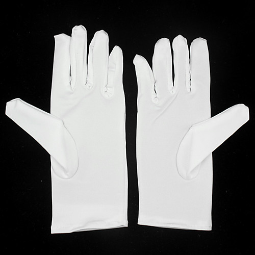 

Elastic Satin Wrist Length Glove Flower Girl Gloves With Ruffles