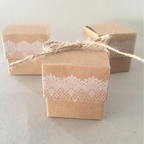 

Cubic Card Paper Favor Holder with Bowknot Favor Boxes - 50