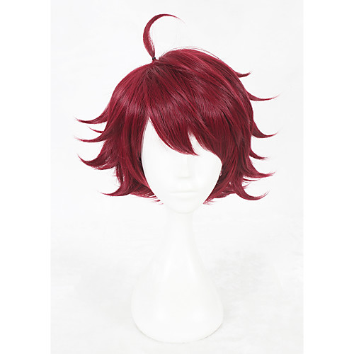 

Cosplay Costume Wig Synthetic Wig Cosplay Wig Straight Straight Wig Short Red Synthetic Hair Faux Locs Wig Red