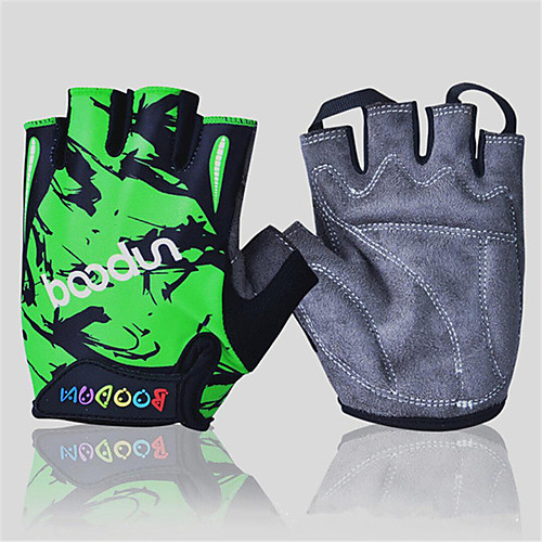 

BOODUN Winter Bike Gloves / Cycling Gloves Mountain Bike MTB Breathable Anti-Slip Sweat-wicking Protective Fingerless Gloves Half Finger Sports Gloves Lycra Arm Green Red Blue for Kid's Outdoor